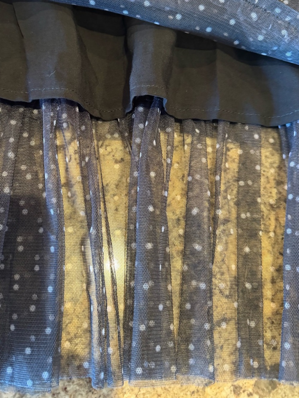 Cupcakes & Cashmere Black Tiered Tulle Midi Skirt Glam Sheer Layers Size Large - Picture 7 of 13